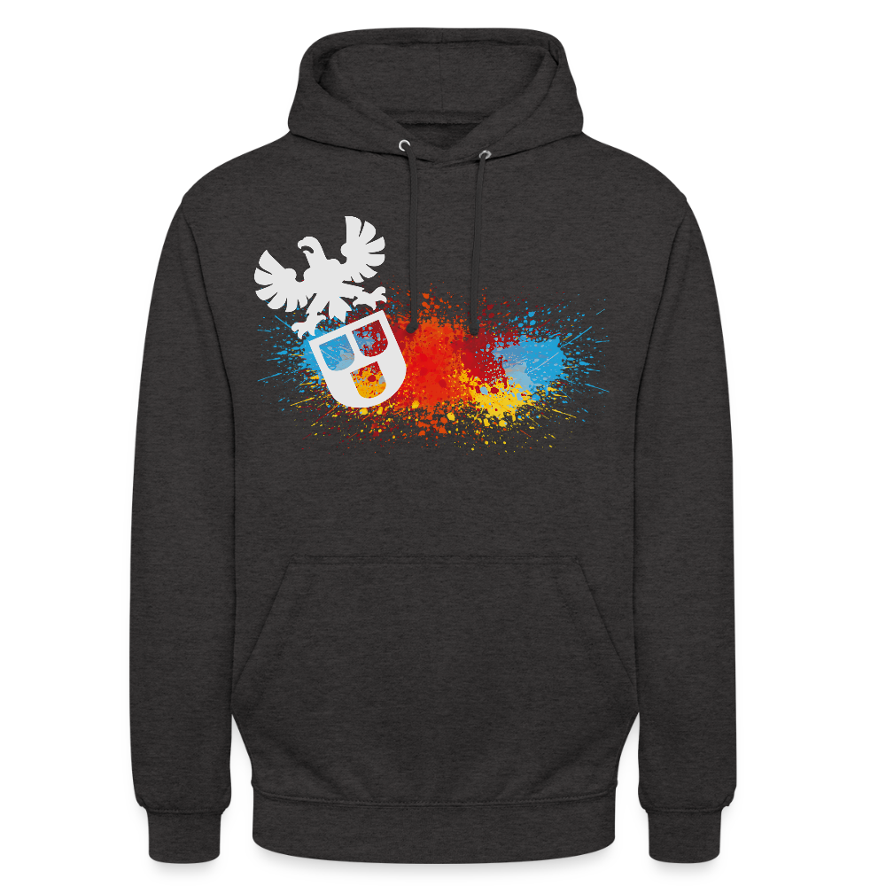 Unisex Hoodie "Maler-Splash" Anthrazit Unisex Hoodie {{ color }}