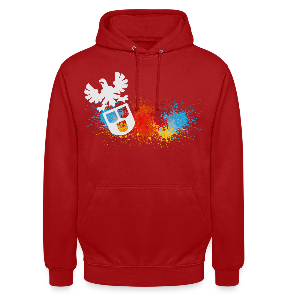 Unisex Hoodie "Maler-Splash" Rot Unisex Hoodie {{ color }}