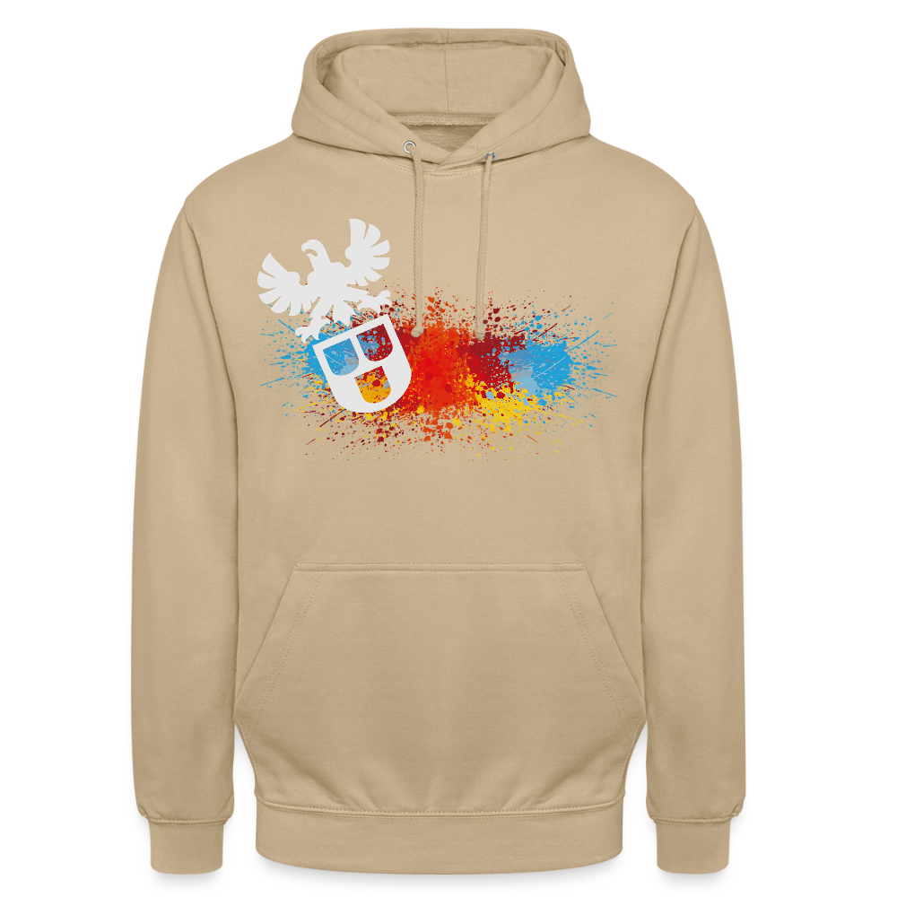 Unisex Hoodie "Maler-Splash" Beige Unisex Hoodie {{ color }}
