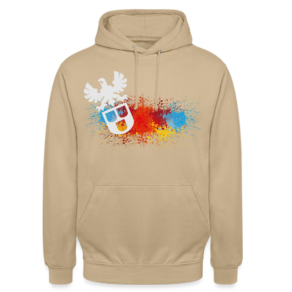 Unisex Hoodie "Maler-Splash" Beige Unisex Hoodie {{ color }}