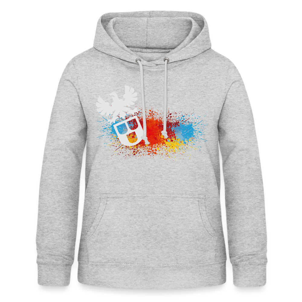 Frauen Hoodie "Maler-Splash" Hellgrau meliert Frauen Hoodie {{ color }}