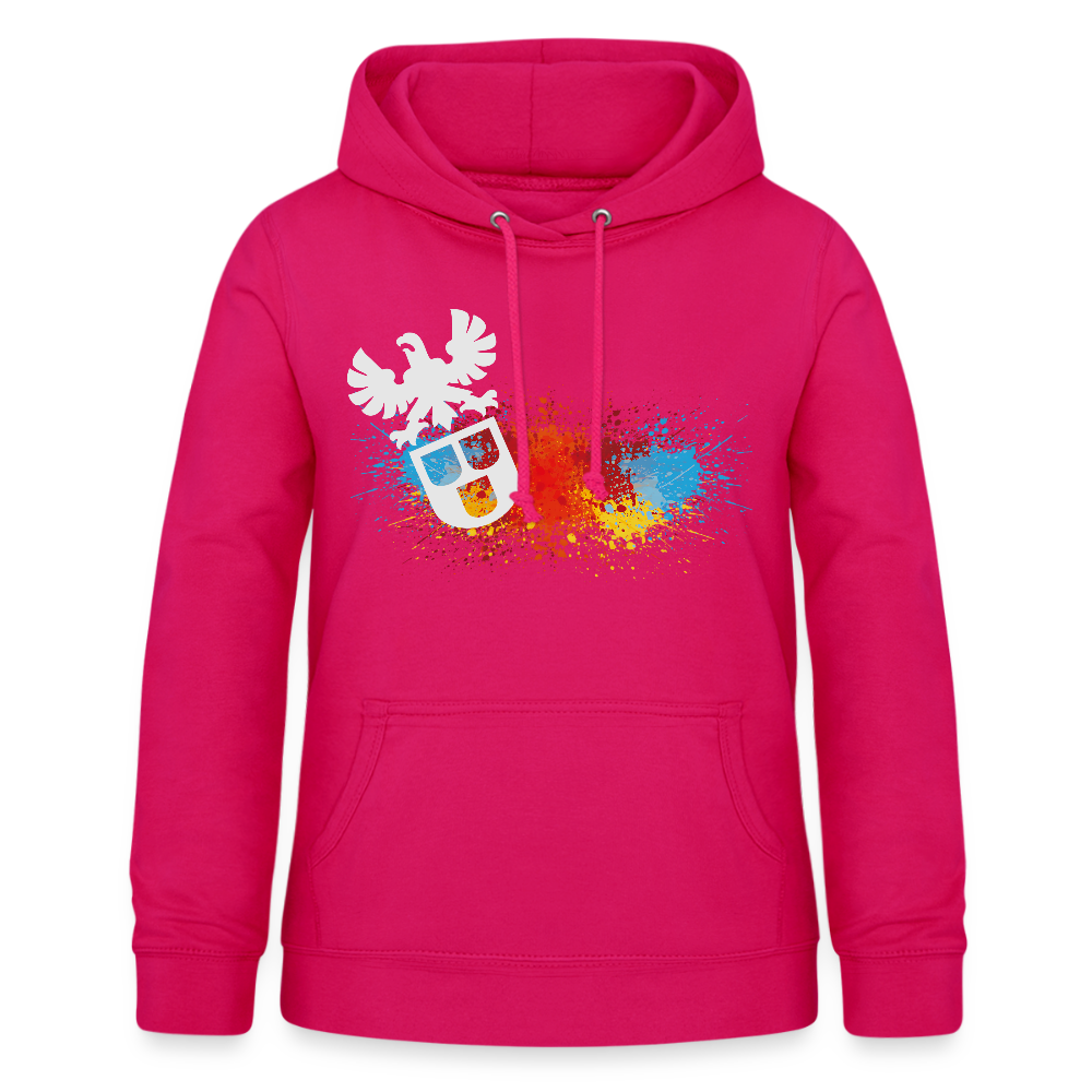 Frauen Hoodie "Maler-Splash" dunkles Pink Frauen Hoodie {{ color }}