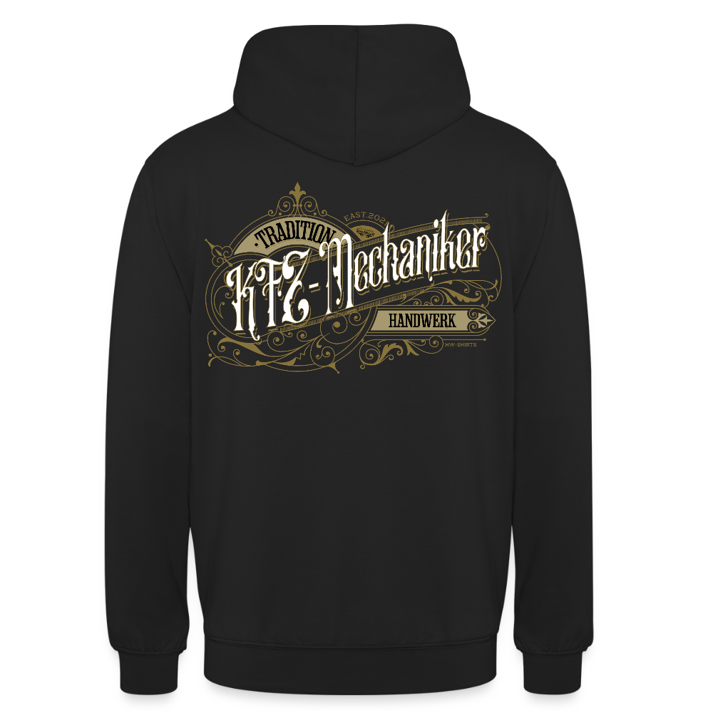Unisex Hoodie "KFZ-Mechaniker" Nostalgie Handwerk Schwarz Unisex Hoodie {{ color }}