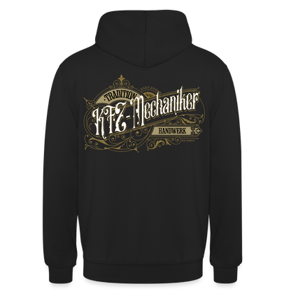Unisex Hoodie "KFZ-Mechaniker" Nostalgie Handwerk Schwarz Unisex Hoodie {{ color }}