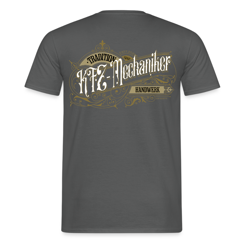Unisex T-Shirt "KFZ-Mechaniker" Nostalgie Handwerk Anthrazit Männer T-Shirt {{ color }}
