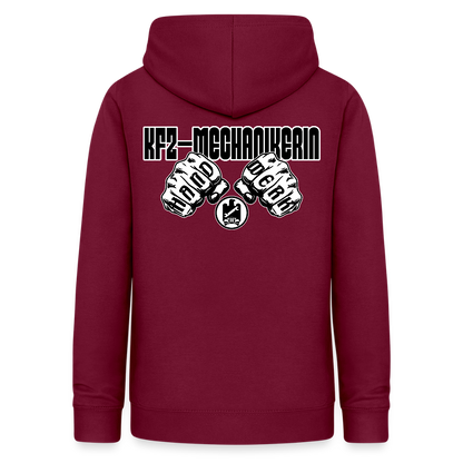 Frauen Hoodie "KFZ-Mechanikerin" (beidseitig beruckt) Bordeaux Frauen Hoodie {{ color }}