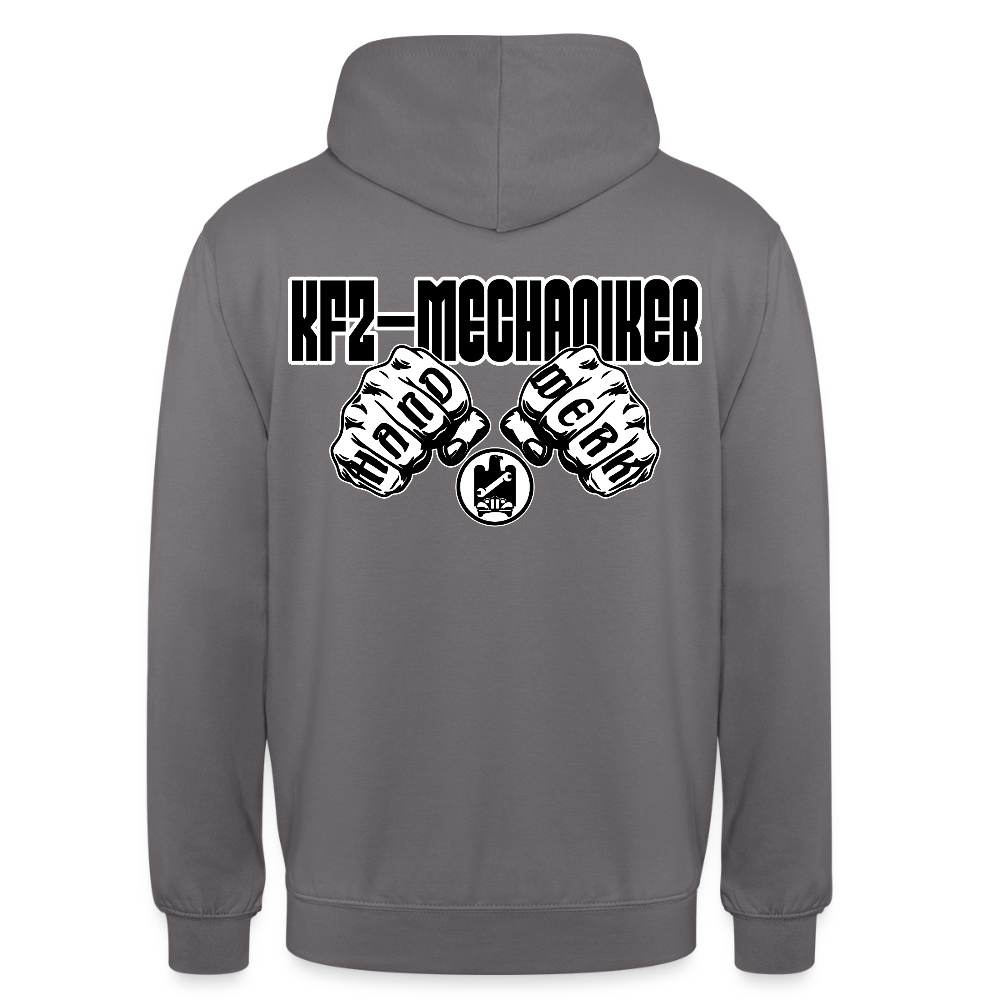 Unisex Hoodie "Mechaniker" (beidseitig bedruckt) Mittelgrau Unisex Hoodie {{ color }}