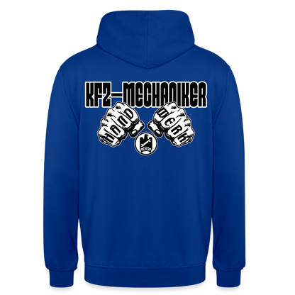 Unisex Hoodie "Mechaniker" (beidseitig bedruckt) Royalblau Unisex Hoodie {{ color }}