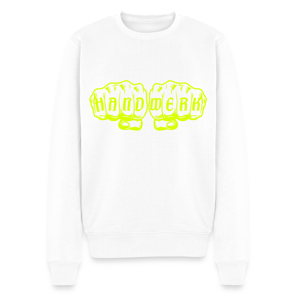 Unisex Premium Pullover "Klimatechniker" neongelb Weiß Männer Premium Pullover {{ color }}