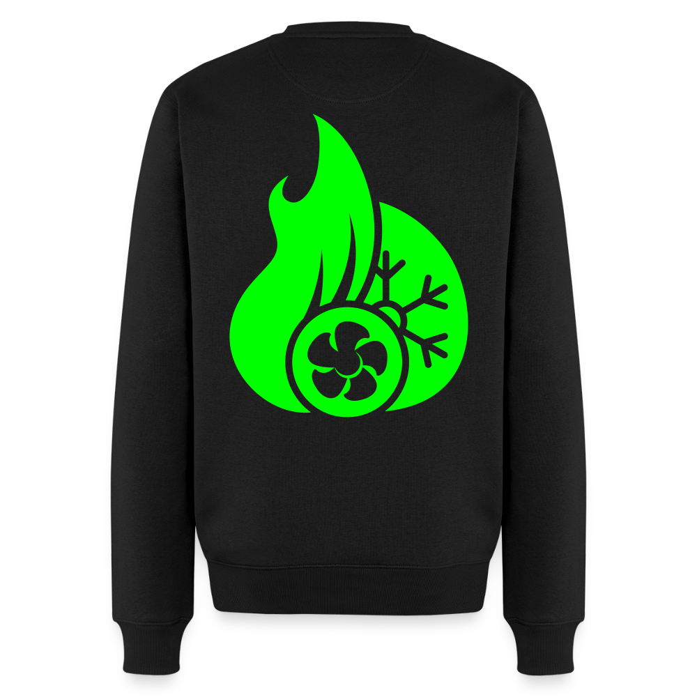 Unisex Premium Pullover "Klimatechniker" neongrün Schwarz Männer Premium Pullover {{ color }}