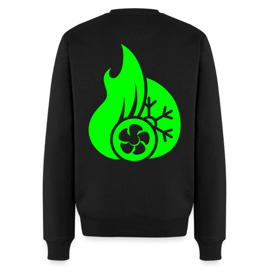 Unisex Premium Pullover "Klimatechniker" neongrün Schwarz Männer Premium Pullover {{ color }}