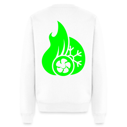 Unisex Premium Pullover "Klimatechniker" neongrün Weiß Männer Premium Pullover {{ color }}
