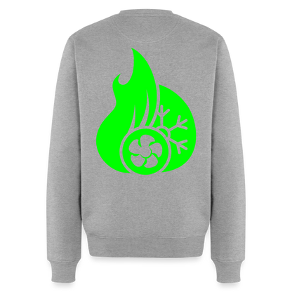 Unisex Premium Pullover "Klimatechniker" neongrün Grau meliert Männer Premium Pullover {{ color }}