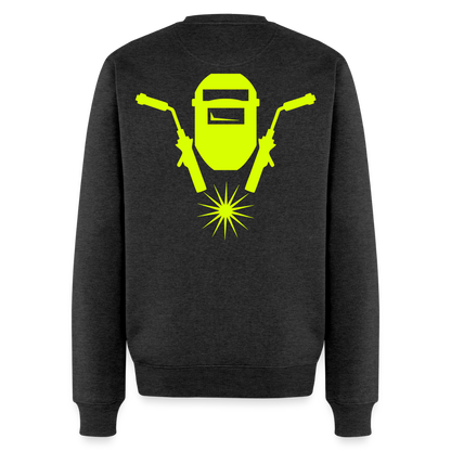 Unisex Premium Pullover "Schweisser" neongelb Anthrazit meliert Männer Premium Pullover {{ color }}