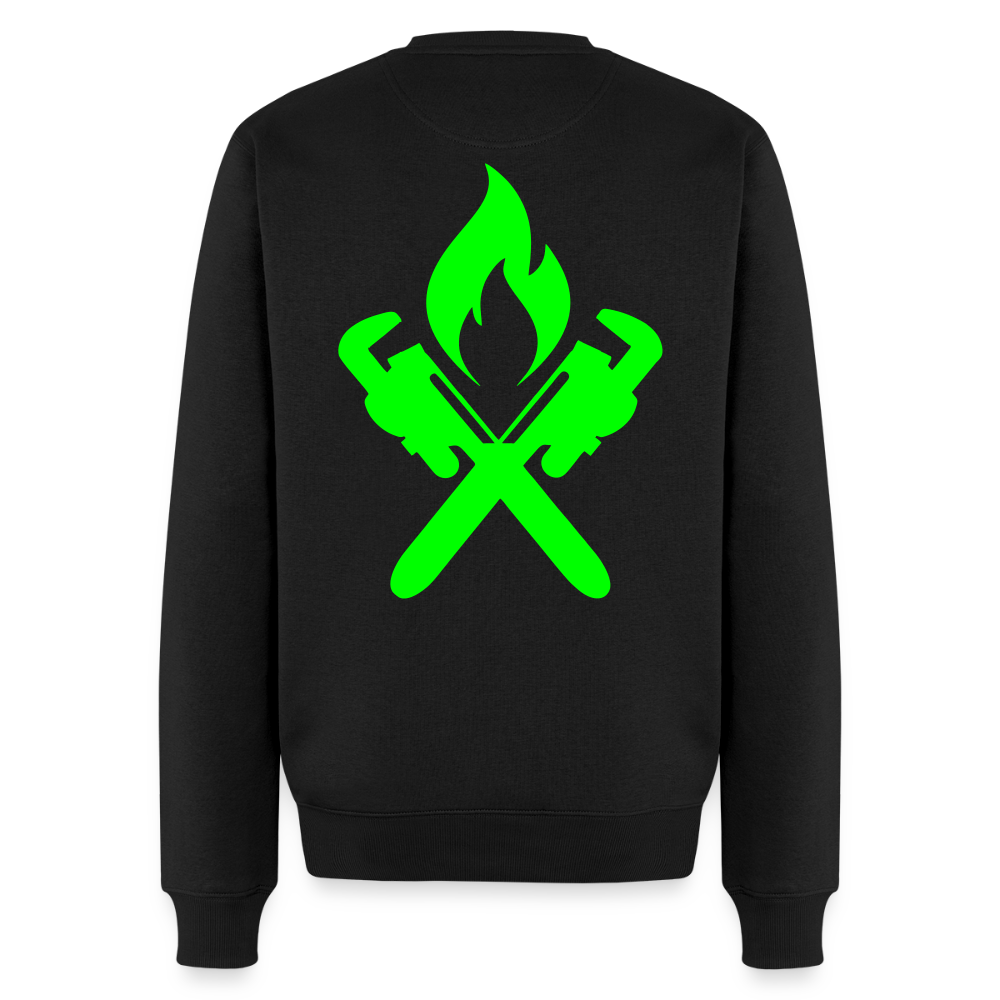 Unisex Premium Pullover "Heizungsbauer" neongrün Schwarz Männer Premium Pullover {{ color }}