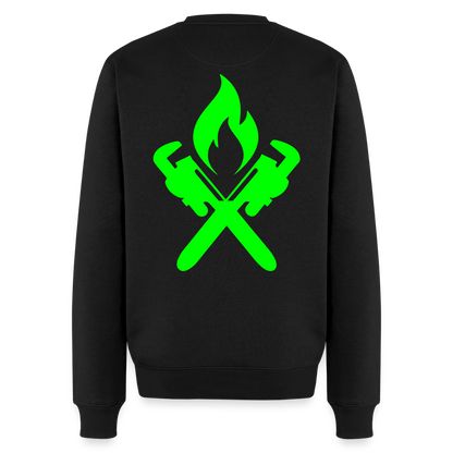 Unisex Premium Pullover "Heizungsbauer" neongrün Schwarz Männer Premium Pullover {{ color }}