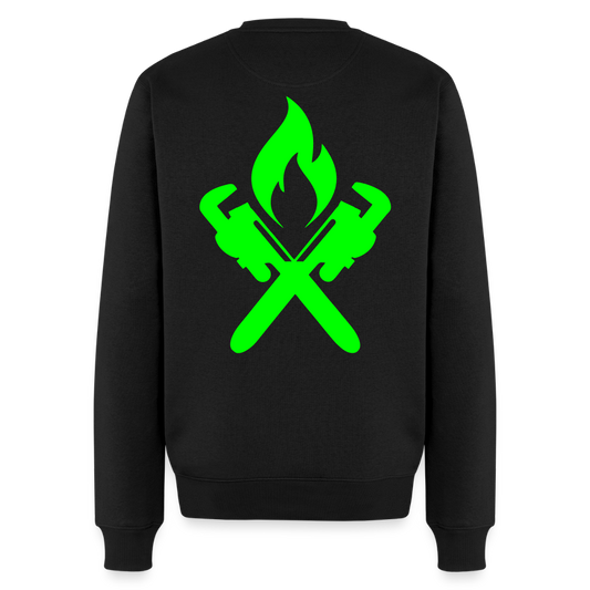Unisex Premium Pullover "Heizungsbauer" neongrün Schwarz Männer Premium Pullover {{ color }}