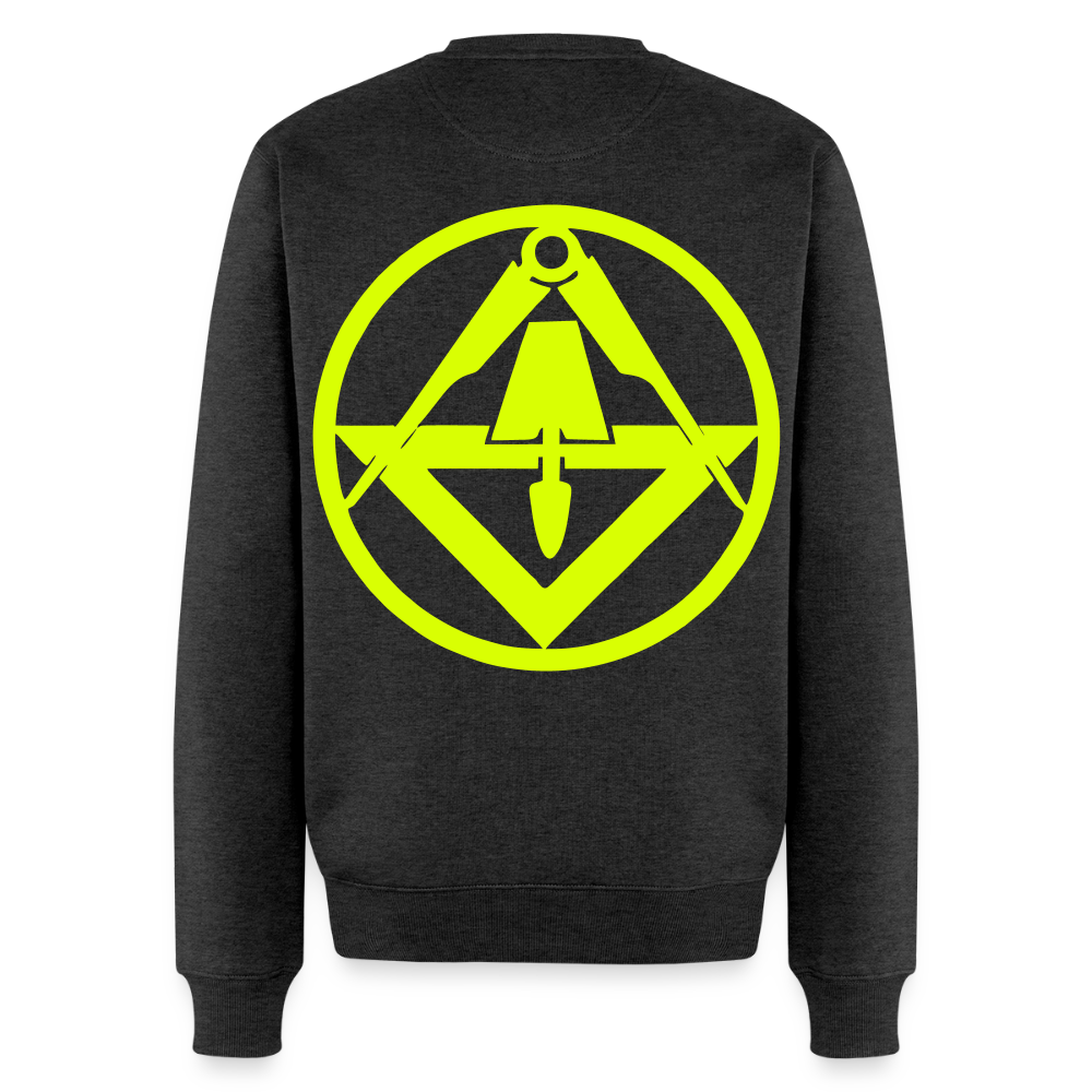 Unisex Premium Pullover "Stuckateur" neongelb Anthrazit meliert Männer Premium Pullover {{ color }}