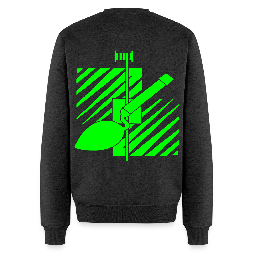 Unisex Premium Pullover "Fliesenleger" neongrün Anthrazit meliert Männer Premium Pullover {{ color }}