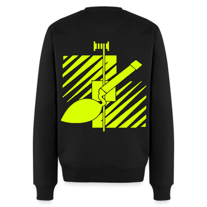 Unisex Premium Pullover "Fliesenleger" neongelb Schwarz Männer Premium Pullover {{ color }}