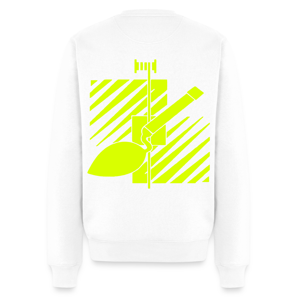 Unisex Premium Pullover "Fliesenleger" neongelb Weiß Männer Premium Pullover {{ color }}