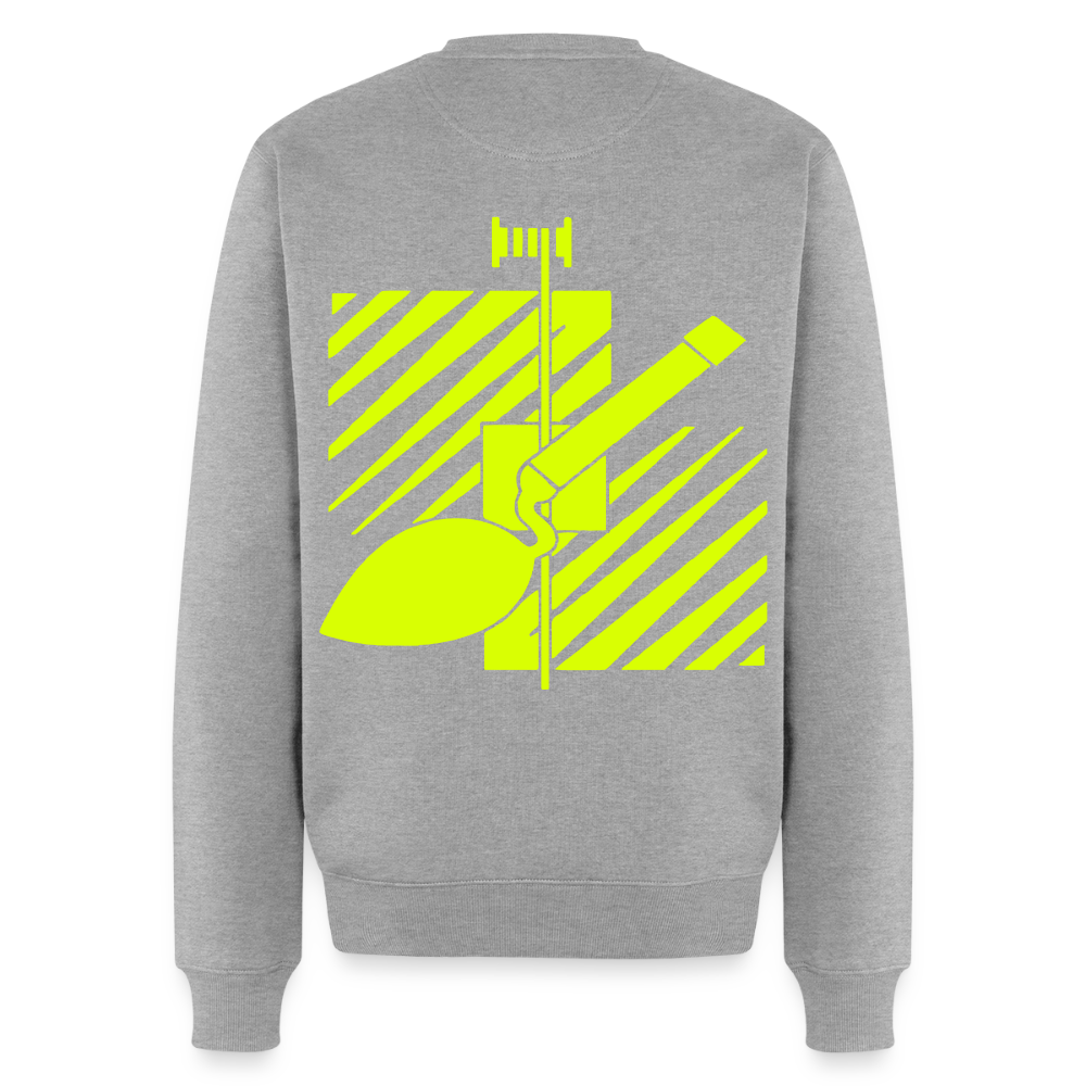 Unisex Premium Pullover "Fliesenleger" neongelb Grau meliert Männer Premium Pullover {{ color }}