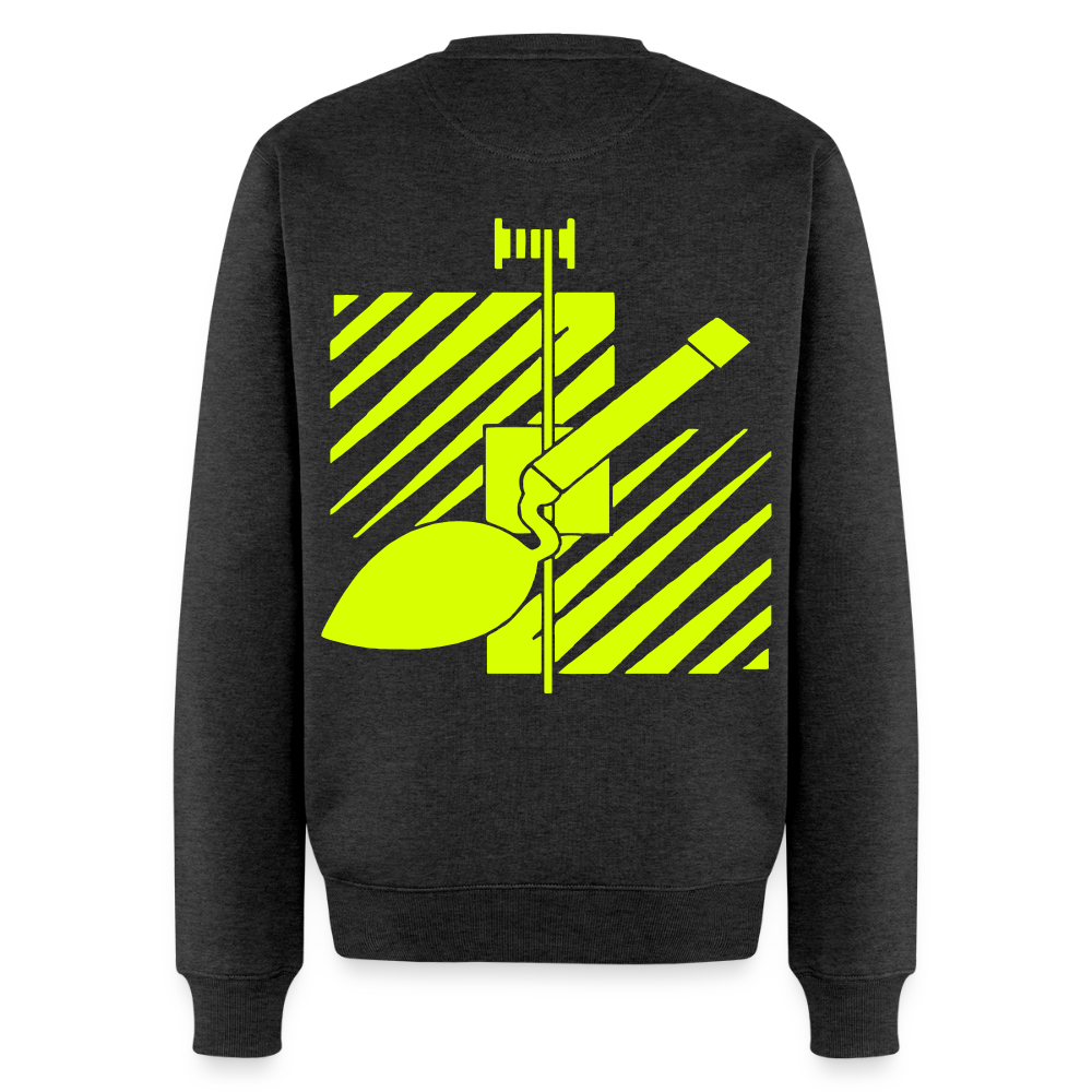 Unisex Premium Pullover "Fliesenleger" neongelb Anthrazit meliert Männer Premium Pullover {{ color }}