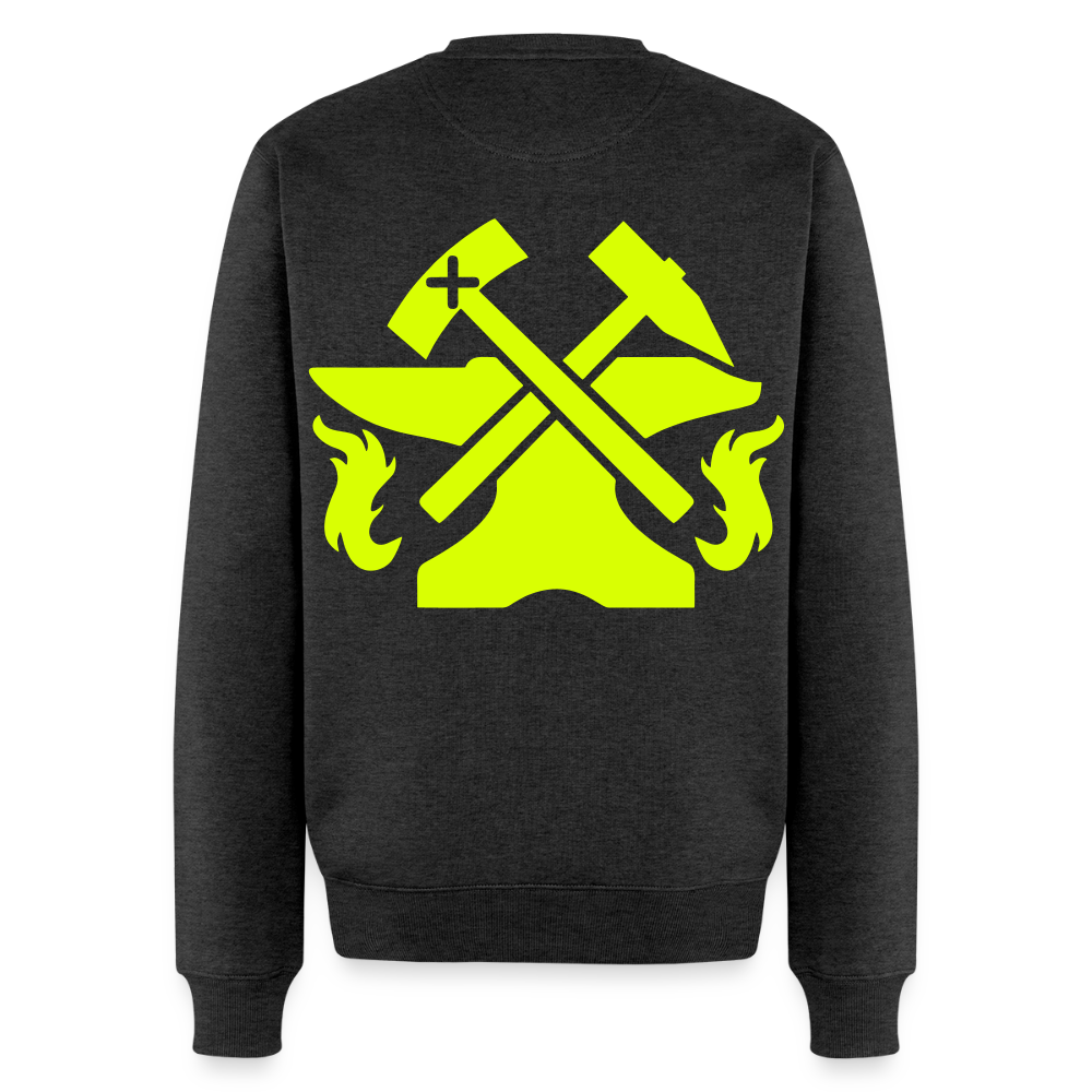 Unisex Premium Pullover "Metallbauer" neongelb Anthrazit meliert Männer Premium Pullover {{ color }}