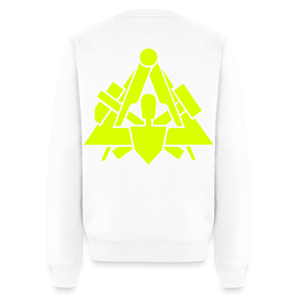 Unisex Premium Pullover "Maurer" neongelb Weiß Männer Premium Pullover {{ color }}