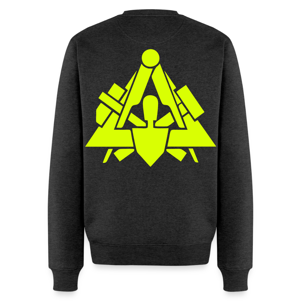 Unisex Premium Pullover "Maurer" neongelb Anthrazit meliert Männer Premium Pullover {{ color }}
