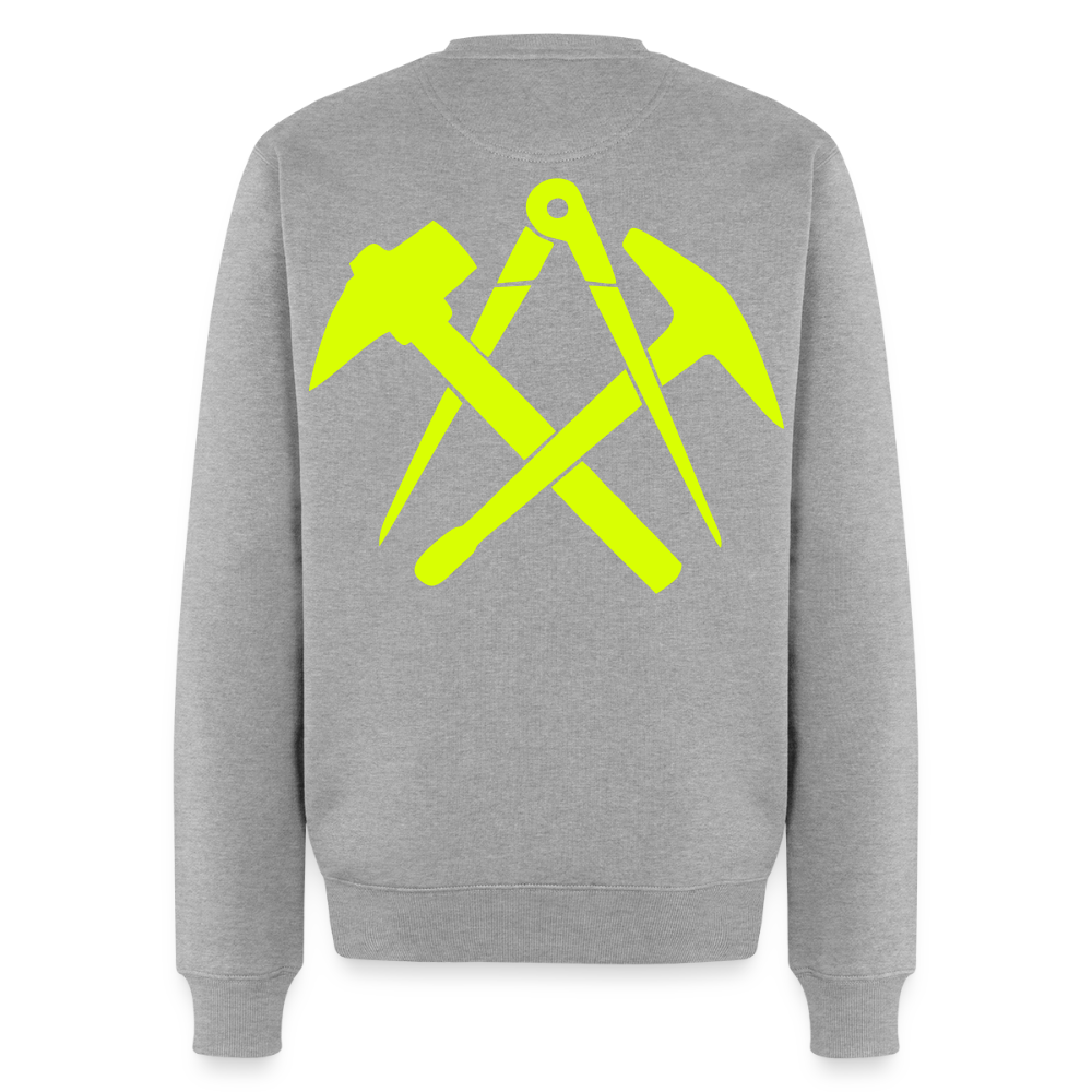 Unisex Premium Pullover "Dachdecker" neongelb Grau meliert Männer Premium Pullover {{ color }}