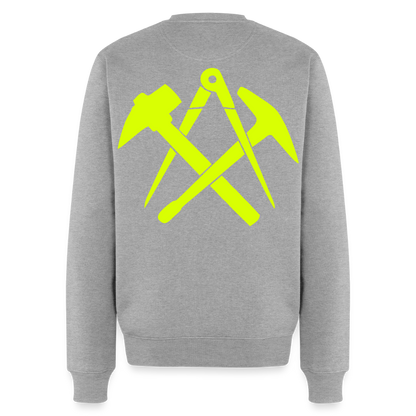 Unisex Premium Pullover "Dachdecker" neongelb Grau meliert Männer Premium Pullover {{ color }}