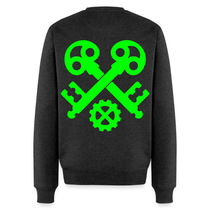 Unisex Premium Pullover "Schlosser" neongrün Anthrazit meliert Männer Premium Pullover {{ color }}