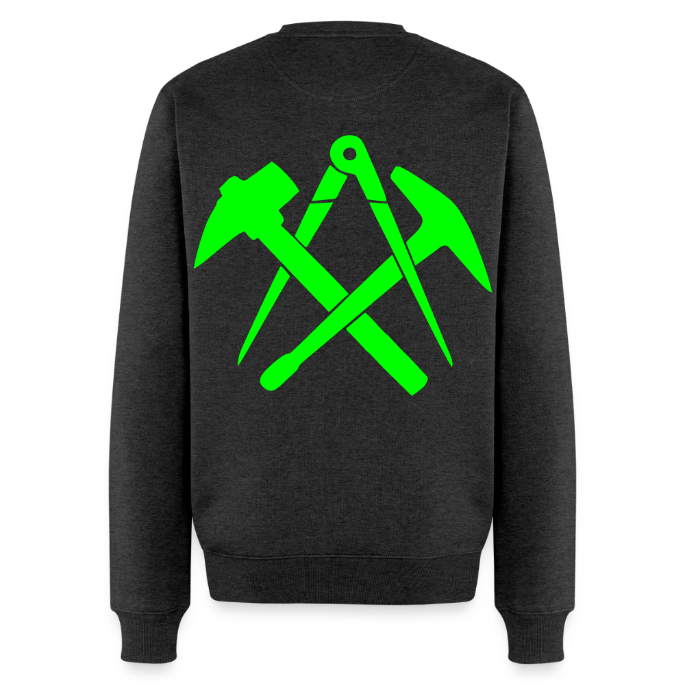 Unisex Premium Pullover "Dachdecker" neongrün Anthrazit meliert Männer Premium Pullover {{ color }}