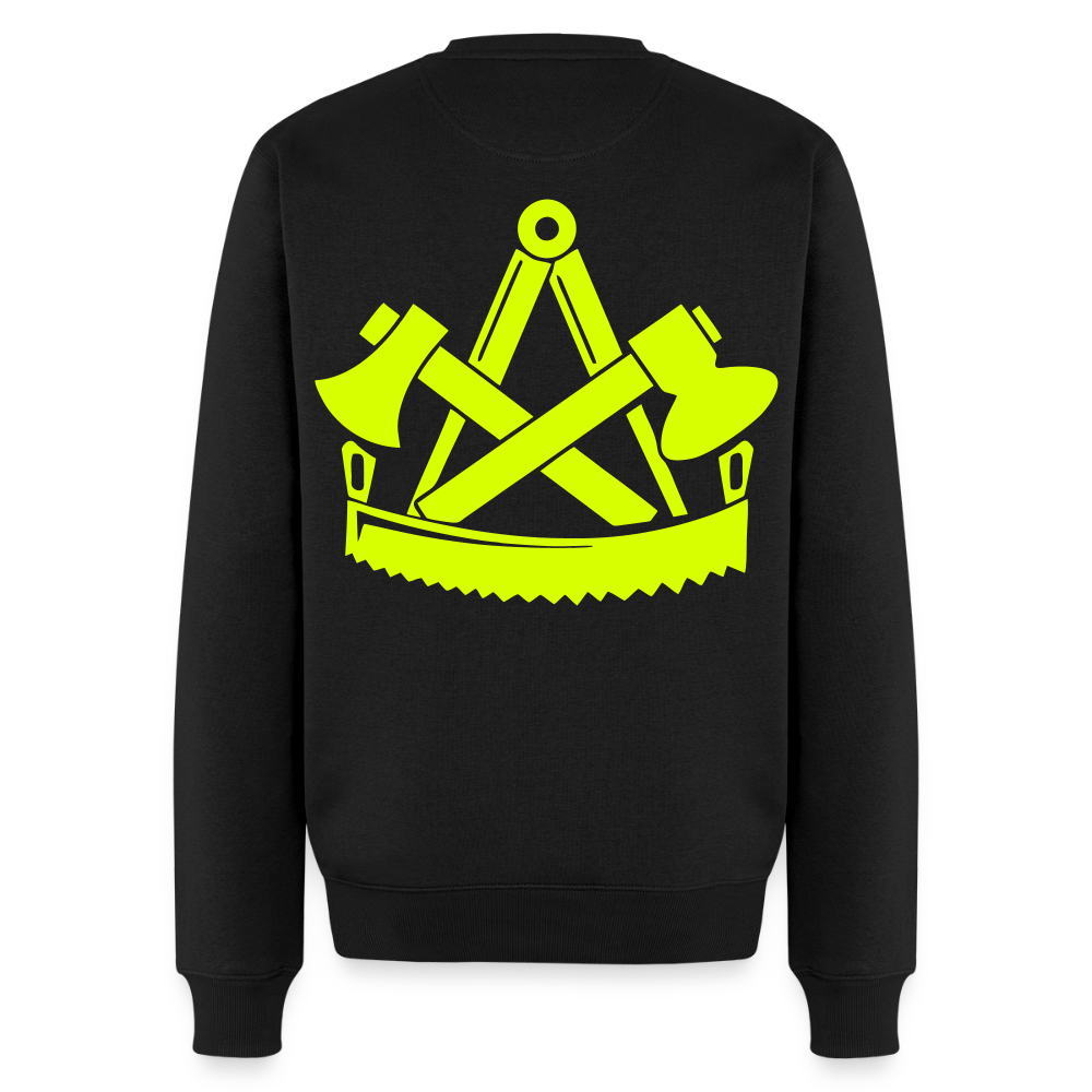 Unisex Premium Pullover "Zimmermann" neongelb Schwarz Männer Premium Pullover {{ color }}