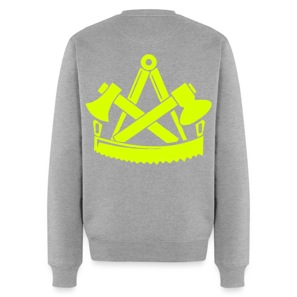 Unisex Premium Pullover "Zimmermann" neongelb Grau meliert Männer Premium Pullover {{ color }}