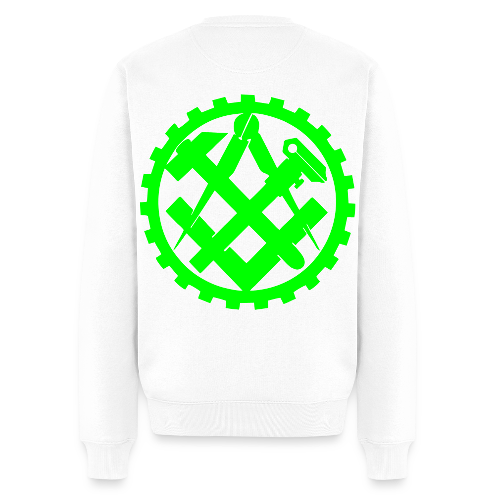 Unisex Premium Pullover "Mechaniker" neongrün Weiß Männer Premium Pullover {{ color }}