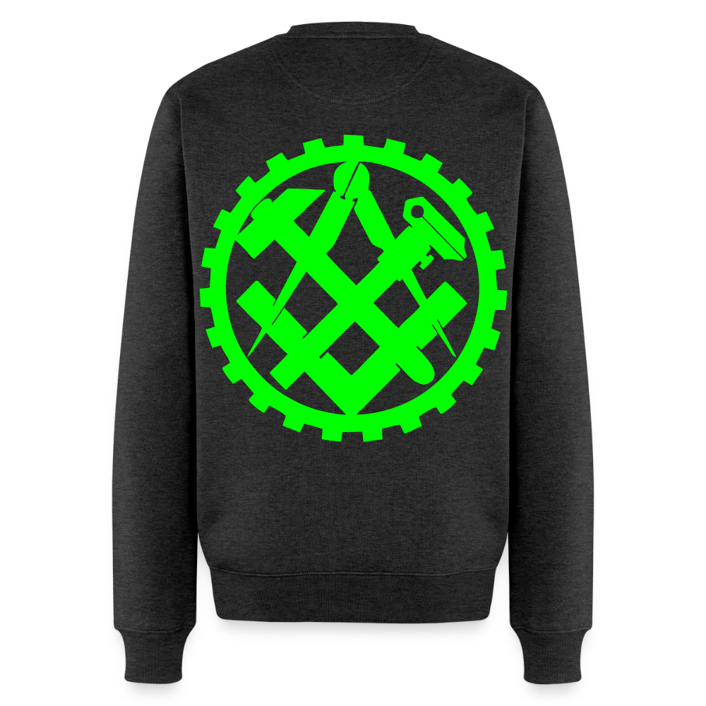 Unisex Premium Pullover "Mechaniker" neongrün Anthrazit meliert Männer Premium Pullover {{ color }}