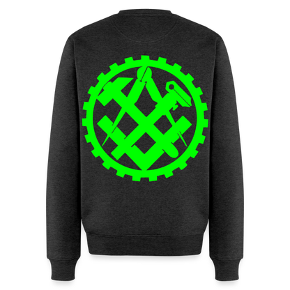 Unisex Premium Pullover "Mechaniker" neongrün Anthrazit meliert Männer Premium Pullover {{ color }}