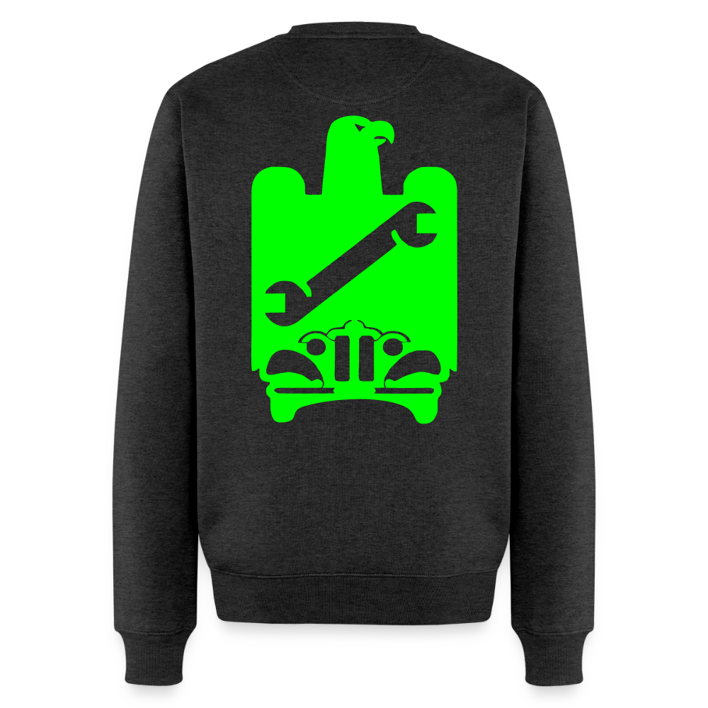 Unisex Premium Pullover "KFZ-Mechaniker" neongrün Anthrazit meliert Männer Premium Pullover {{ color }}