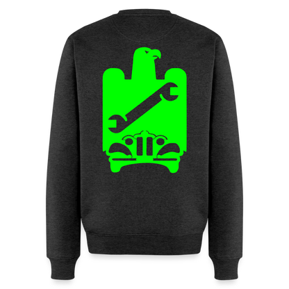 Unisex Premium Pullover "KFZ-Mechaniker" neongrün Anthrazit meliert Männer Premium Pullover {{ color }}