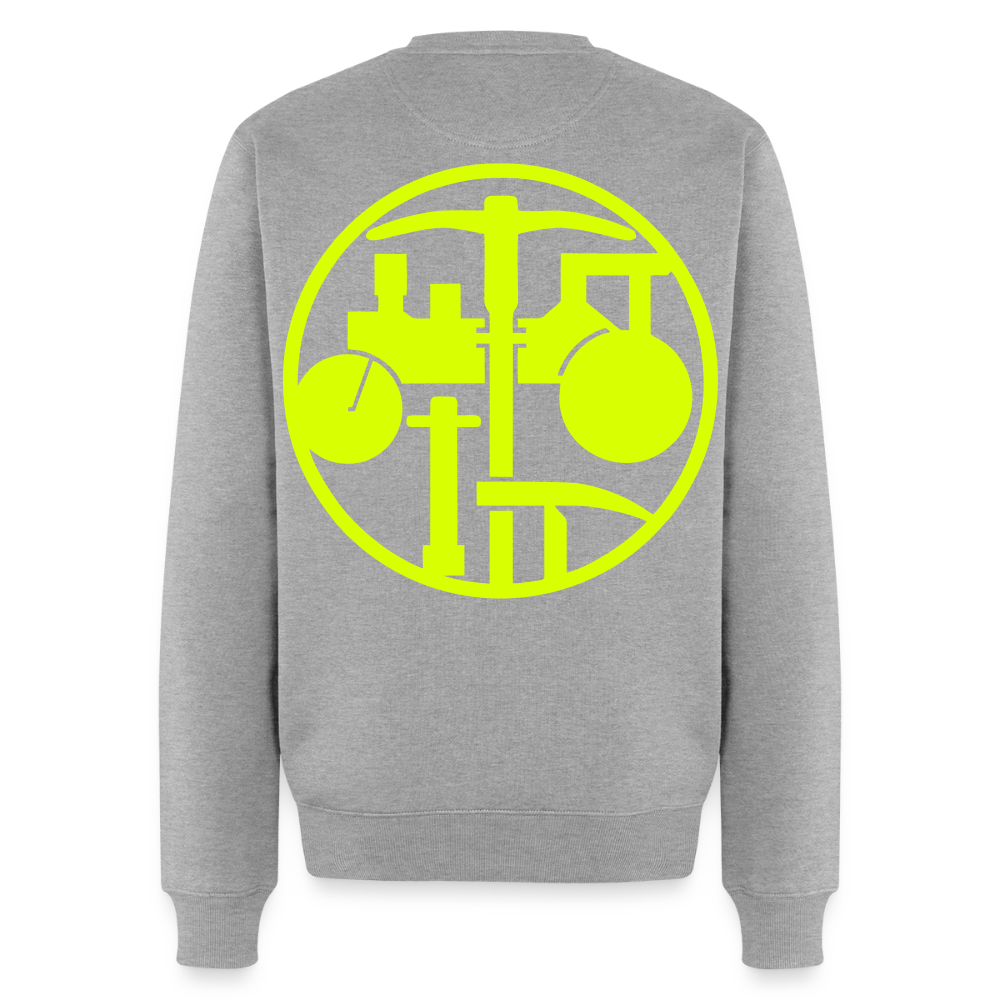 Unisex Premium Pullover "Strassenbauer" neongelb Grau meliert Männer Premium Pullover {{ color }}