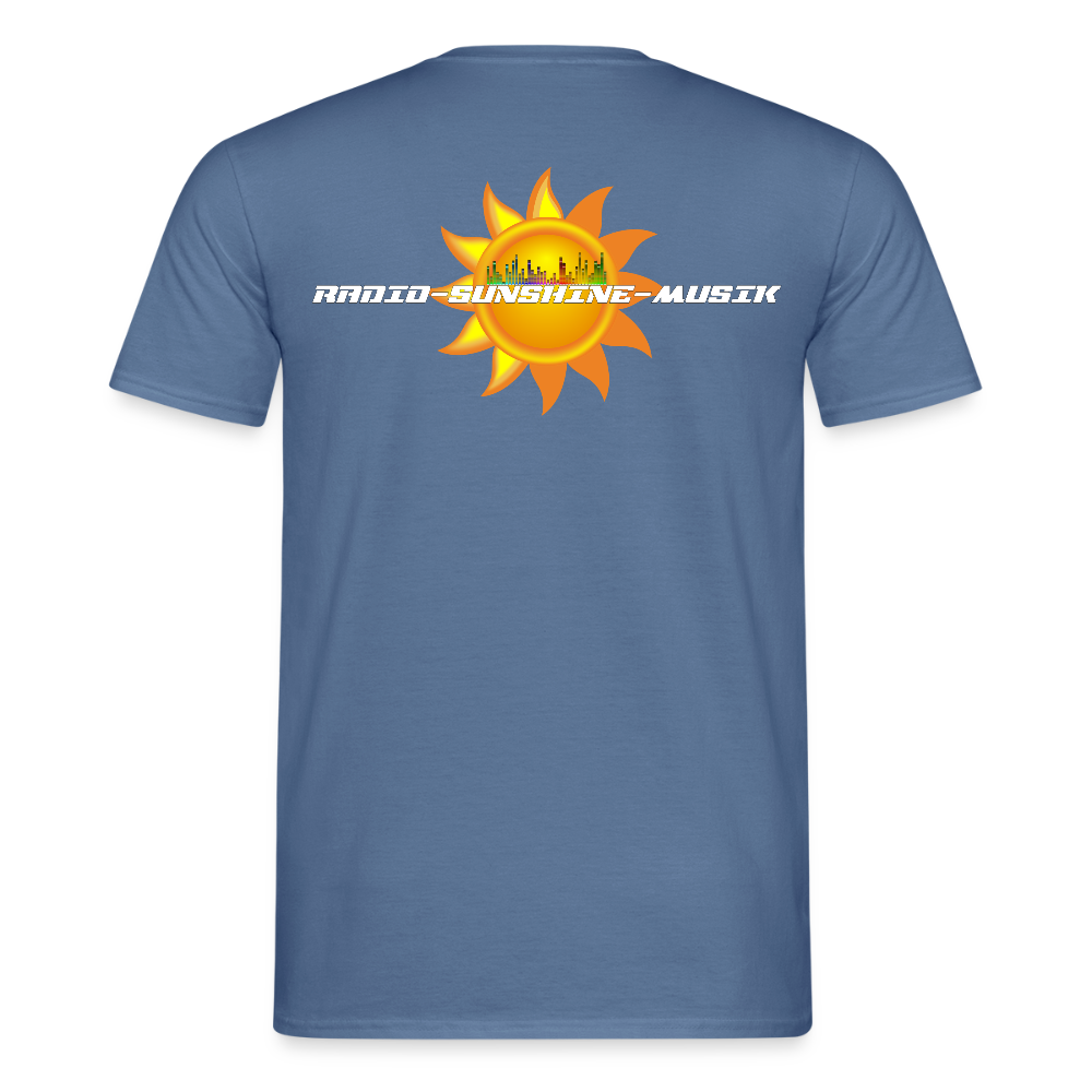 Unisex T-Shirt "Radio-Sunshine-Musik" (beidseitig bedruckt) Taubenblau Männer T-Shirt {{ color }}