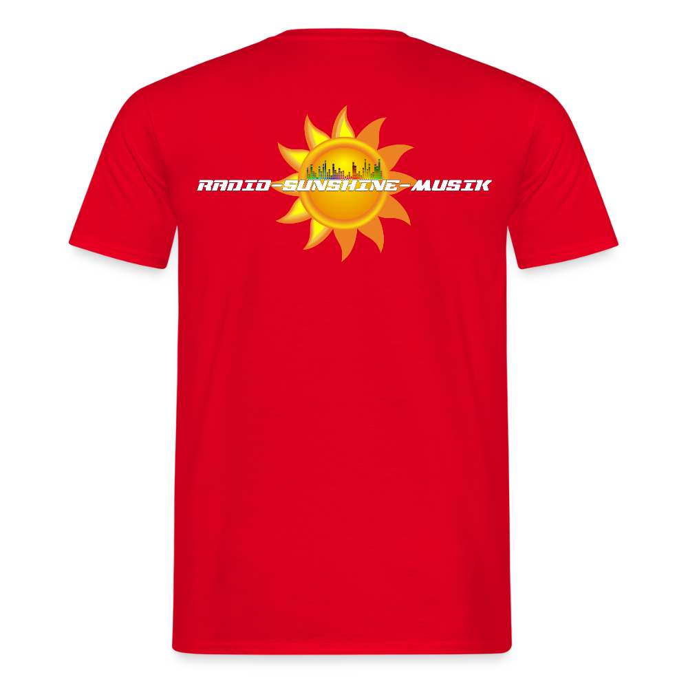 Unisex T-Shirt "Radio-Sunshine-Musik" (beidseitig bedruckt) Rot Männer T-Shirt {{ color }}