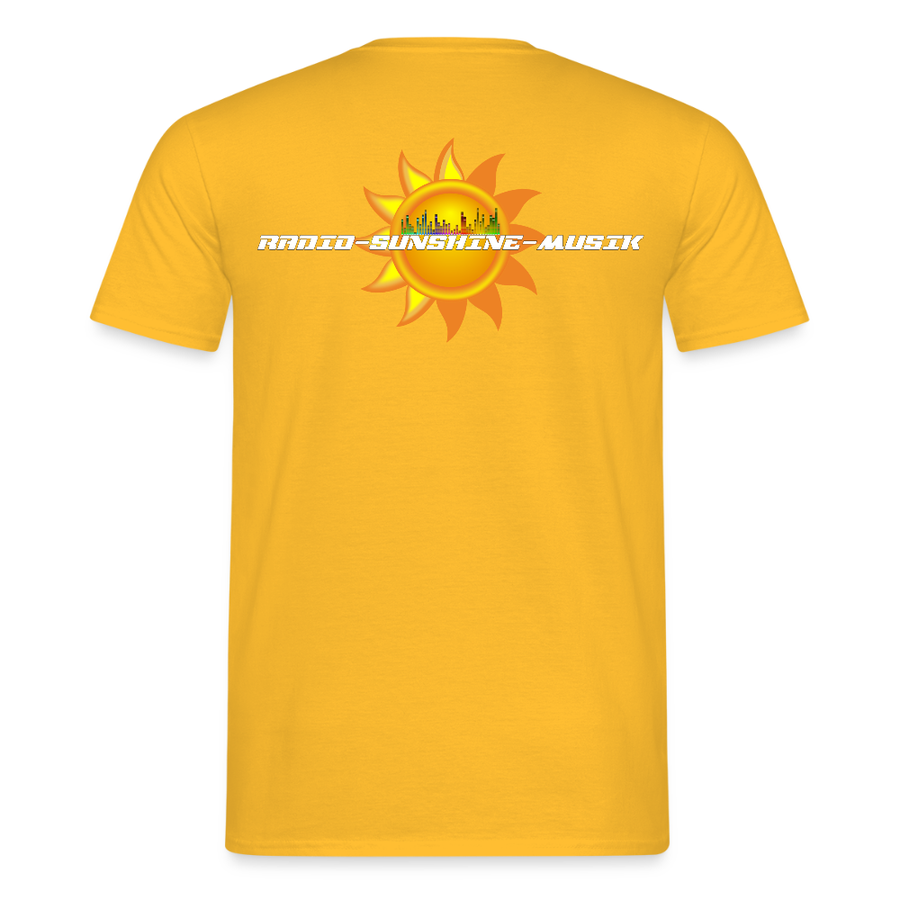 Unisex T-Shirt "Radio-Sunshine-Musik" (beidseitig bedruckt) Gelb Männer T-Shirt {{ color }}