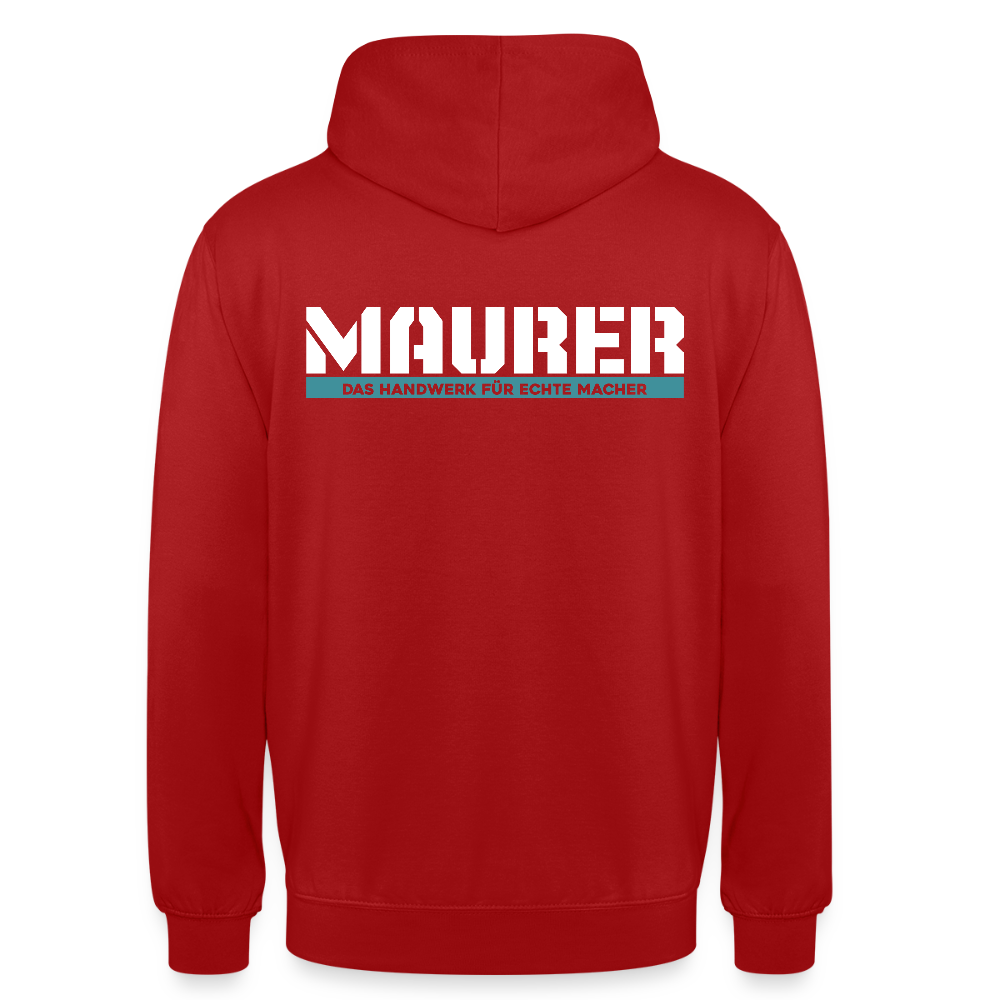 Unisex Hoodie HW-300 | MACHER "Maurer" Rot Unisex Hoodie {{ color }}