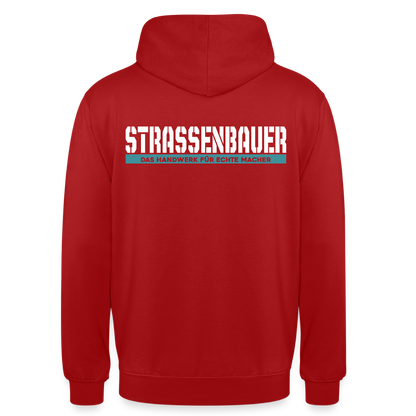 Unisex Hoodie HW-300 | MACHER "Strassenbauer" Rot Unisex Hoodie {{ color }}