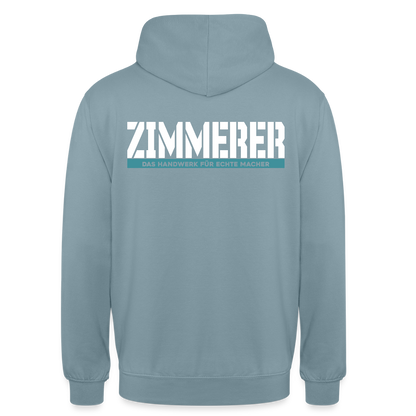 Unisex Hoodie HW-300 | MACHER "Zimmerer" Nebelblau Unisex Hoodie {{ color }}