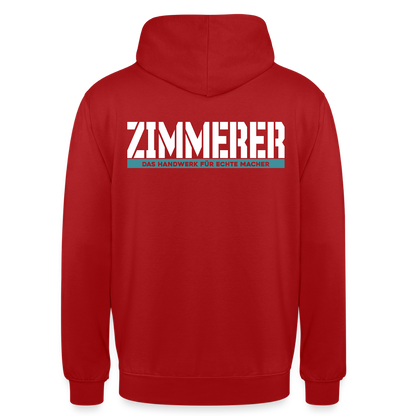 Unisex Hoodie HW-300 | MACHER "Zimmerer" Rot Unisex Hoodie {{ color }}