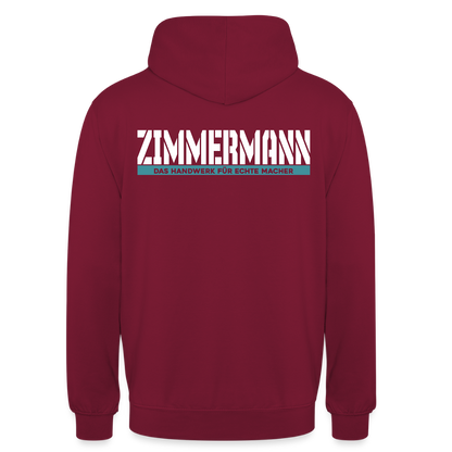 Unisex Hoodie HW-300 | MACHER "Zimmermann" Bordeaux Unisex Hoodie {{ color }}